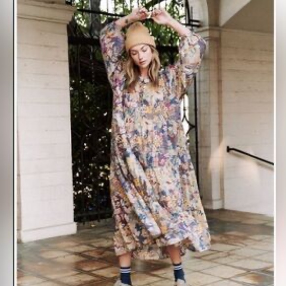 The Great. The patio dress in canopy leaf print. - Picture 2 of 3